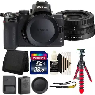 Nikon Z50 Mirrorless Digital Camera with 16-50mm Lens + Top Accessory Kit