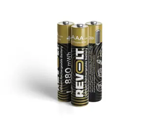 بطاريه ليثيوم aaa 1.5v 880mwh rechargeable batteries revolt قابله للشحن عن طريق usb-c بطاريه واحده