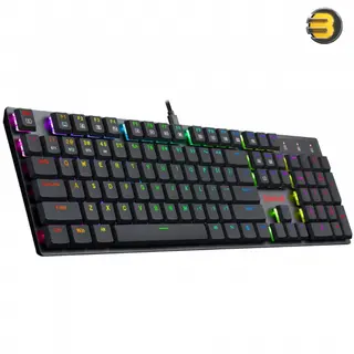 REDRAGON K535 APAS Gaming Mechanical Keyboard, Low Profile Blue Switches -Black -