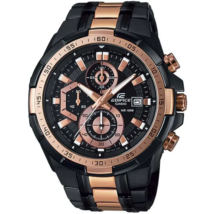 ساعة كاسيو Edifice EFR-539BKG-1AV هاي كوبي للرجال بمينا أسود وسوار أسود و نحاسي