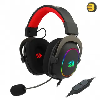 Redragon H510 Zeus-X RGB Wired Gaming Headset - 7.1 Surround Sound - Memory Foam Ear Pads - 53MM Drivers - Detachable Microphone - Multi Platforms Headphone - Compatible with PC/PS4/NS -