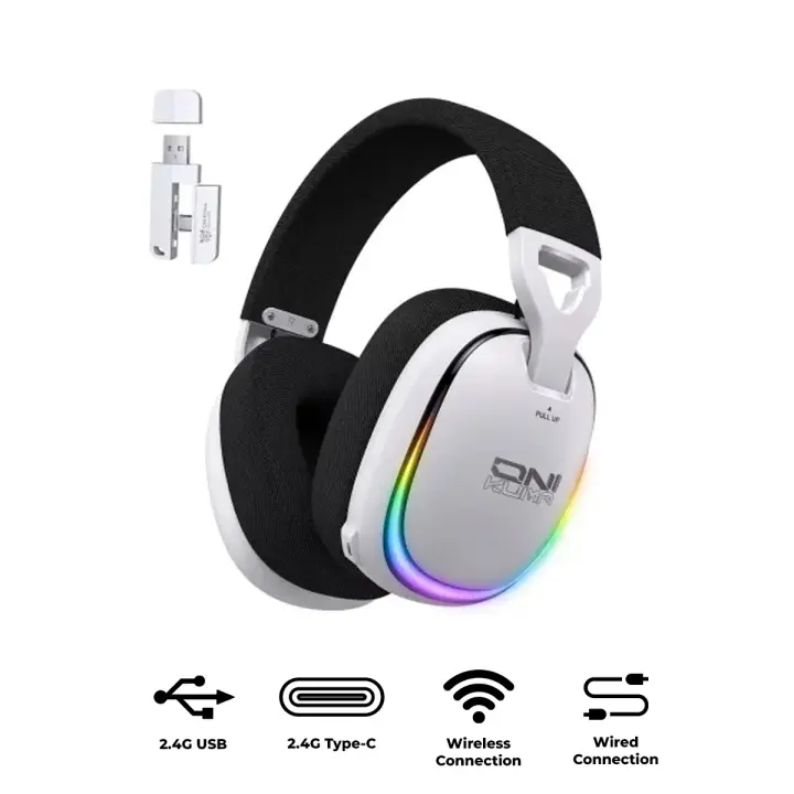 Onikuma GT805 4-Mode RGB Gaming Headset 2.4G Wired + Bluetooth سماعة هيدفون جيمينج إحترافية بتقنية إقتران ثلاثية
