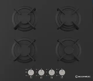 Ecomatic Built-In Gas Hob 60 CM , Crystal Black