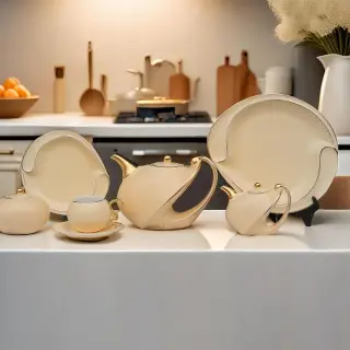 طقم شاي 25 قطعة بيج- أكسفورد ZJ037