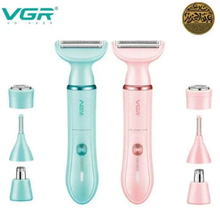 ماكينة حلاقة نسائية احترافية v-761 قابلة للغسل 4 في 1 ماكينة حلاقة كهربائية للجسم vgr