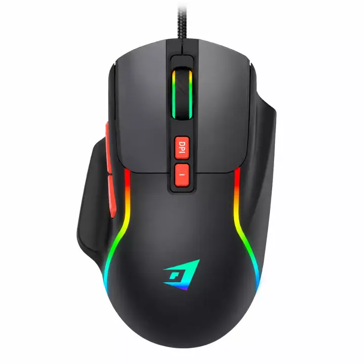 JERTECH JR850 PULSE RGB USB Wired Gaming Mouse 7 Buttons Adjustable 4800 DPI Black ماوس جيمنج ٤٨٠٠ دي بي آي و ٧ أزرار