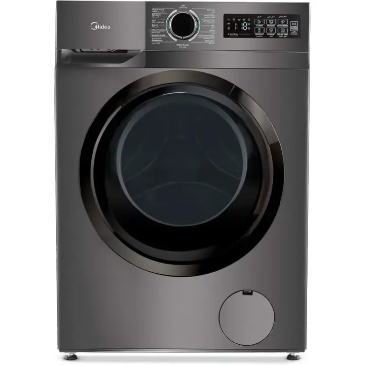 Midea Washing Machine 8 Kg Inverter With Steam Titanium Grey - MF110W80B/TT