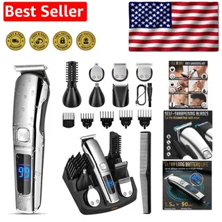All-in-One Waterproof Beard Trimmer & Grooming Kit for Men - Rechargeable Luxury