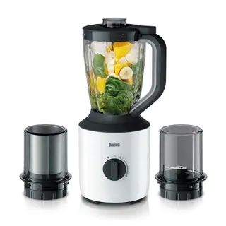 Braun Blender JB3123 800W, 1.5L with TriAction Technology, Chopper & Grinder Attachments