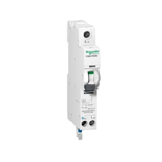 Schneider, Acti9 IC60H Earth Leakage Circuit breaker RCBO, 1pole, 30mA, 10amp, 10K