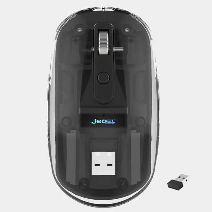 JeDEL Wireless, Bluetooth Rechargeable Mouse, 1600 DPI Adjustable, Battery Life 180 Hours (WD131P Black) | HighEnd