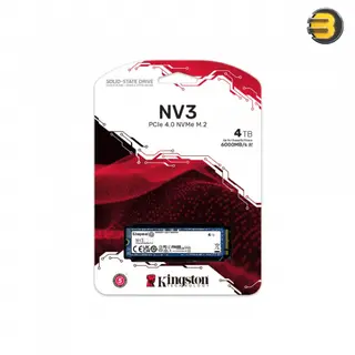 Kingston NV3 4TB Gen 4x4 NVMe SSD, M.2 2280, PCIe 4.0, Up to 6000MB/s Read & 5000MB/s Write, Includes Acronis Cloning Software -
