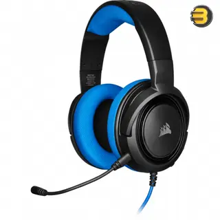 Corsair HS35, Stereo Gaming Headset - Memory Foam Earcups - Works with PC, Mac, Xbox Series X/ S, Xbox One, PS5, PS4, Nintendo Switch, iOS and Android - Blue- CA-9011196-NA