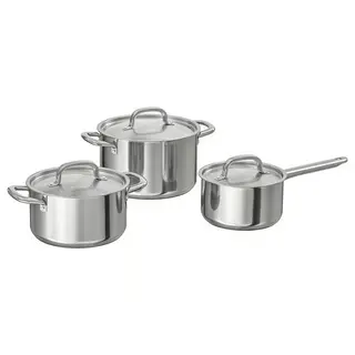 3-piece cookware set, stainless steel