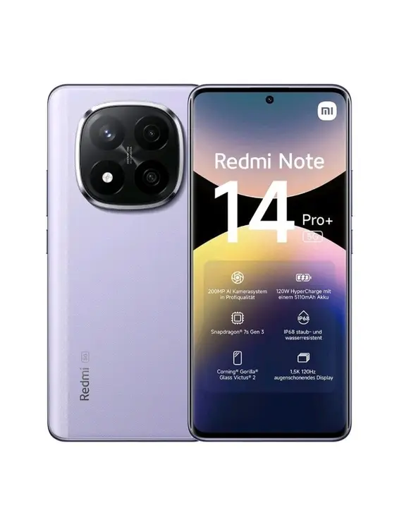 Xiaomi Redmi Note 14 Pro+ 5G (Purple) 512GB-Dual SIM UK Version.