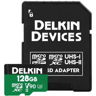 Delkin Devices 128GB Power UHS-II MicroSDXC MemoryCard With MicroSD Adapter
