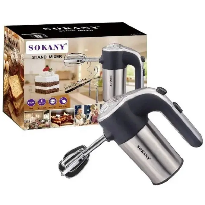 Sokany Hand Mixer & Eggs Beater, 800W with 5-Speed Turbo Function (Model: LH-952)