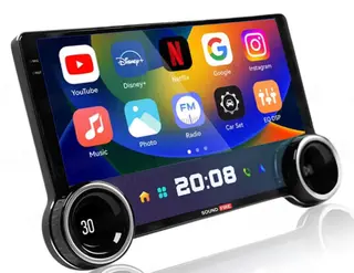 شاشة مشغل سيارة أندرويد 10.1 بوصة 4K بدقة 4/64GB يدعم CarPlay
