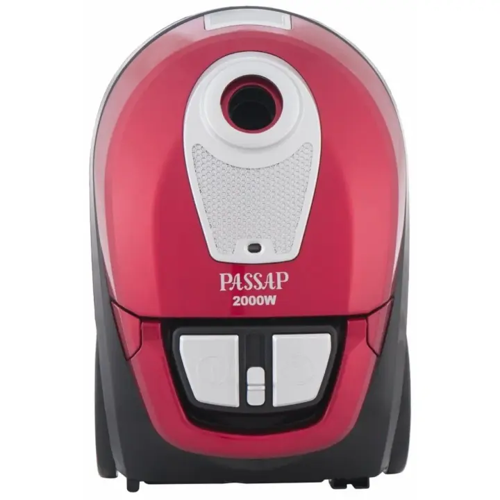Passap Bagged Canister Vacuum Cleaner, 2000 Watt, Red - VCB2000