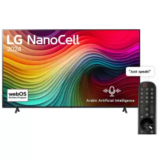 إل جي شاشة 65 بوصة إل إي دي 4 كاي سمارت وايرلس TV 65NANO80T6A