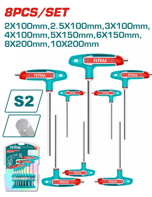 THHW80816 T-handle hex wrench طقم النكيه حرف تي