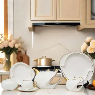 طقم شاي 25 قطعة أبيض, أكسفورد ZJ034