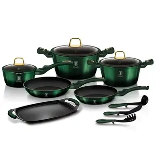 12 Piece Kitchen Cookware Set Emerald Collection