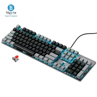 Aula Wind F2068Pro Black&Gray Mechanical Keyboard Red Switch, 104 Keys, USB, Blue Backlight (English Keys)