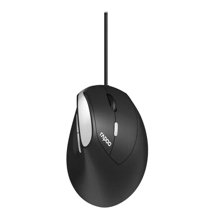 Rapoo EV200 Ergonomic Optical Adjustable 1600 DPI Right-hand Wired Mouse