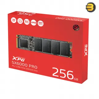 XPG SX6000 Pro 256GB PCIe 3D NAND PCIe Gen3x4 M.2 2280 NVMe 1.3 R/W up to 2100/1500MB/s SSD - ASX6000PNP-256GT-C