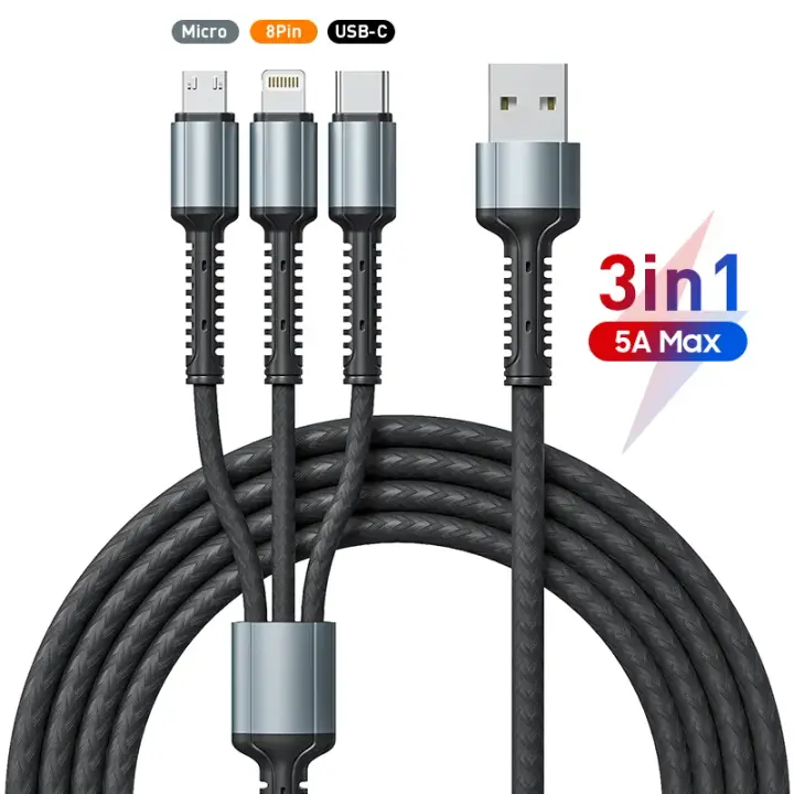 LDNIO LC93 Fast Charging 3in1 Cable 1.2M Lightning, Type-C, Micro