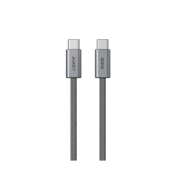 Aukey Cable usb-C to Usb-C 60W DTY Braided CB-DCC062-GY