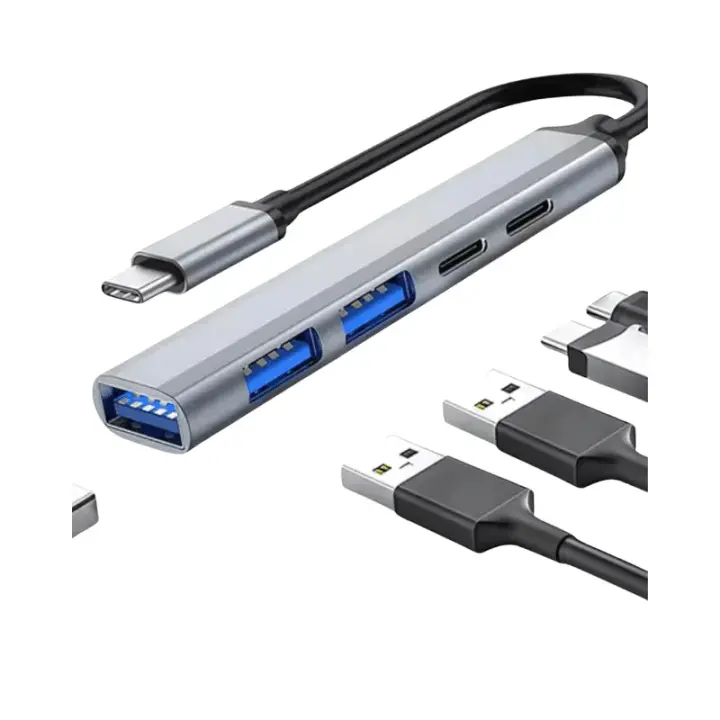 Onten HUB 5*1 Type-C To 2-Ports USB 2.0 + 1-Port USB 3.0 + PD Charge + Ethernet Adapter OTN-UC121