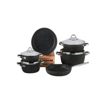 Saflon Granite 10-Piece Cookware Set With Stainless Steel Handle