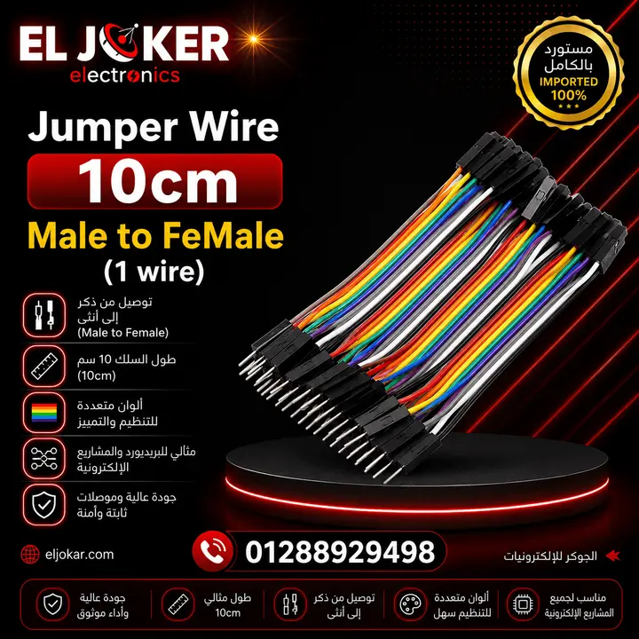 Jumper Wire 10cm Male to FeMale (1 wire)