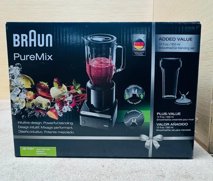 Braun JB 7051 PureMix Jug Blender with Smoothie2Go Blending Set