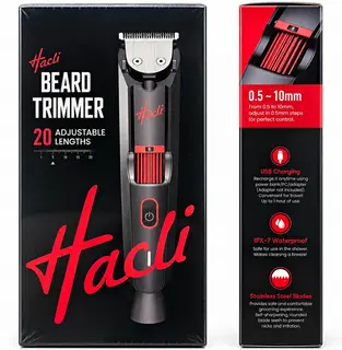 Hacli Beard Trimmer Adjustable 0.5-10mm USB Rechargeable Waterproof Stainless