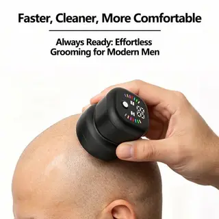2-in-1 Smart Electric Bald Head Shaver and Beard Trimmer with Digital Display