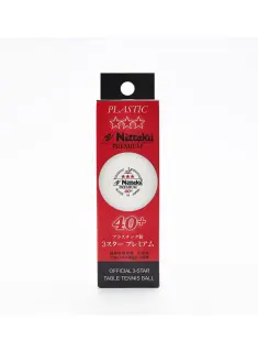 Nittaku Table Tennis Balls Set, 3 Pieces, White
