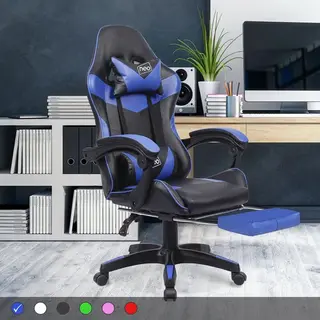 Neo Chair Gaming Office PU Leather Massage Sport Racing Lumbar Headrest Footrest