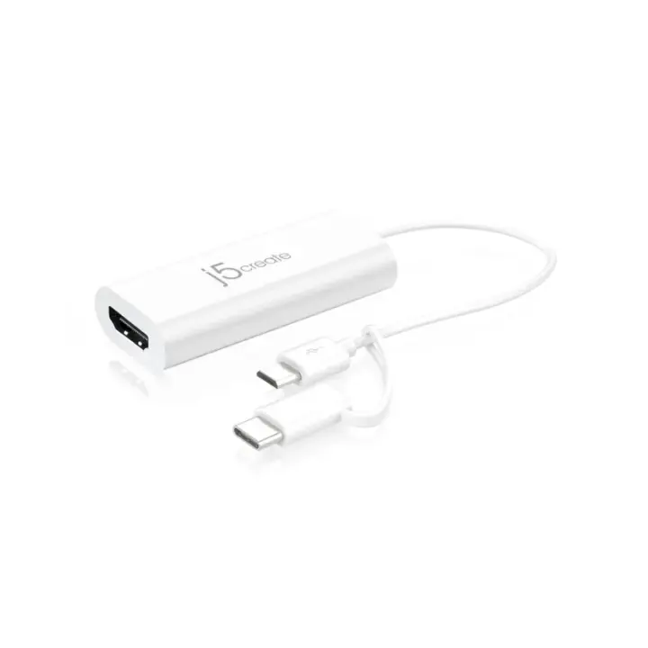j5create Android USB Micro B Port OR Type-C Port To HDMI Display Adapter JUA165C