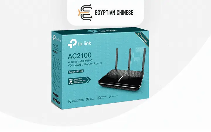 TP-Link Archer VR2100 AC2100 مودم راوتر VDSL/ADSL بتقنية MU-MIMO، سرعة عالية، ثبات ممتاز، وتغطية Wi-Fi قوية