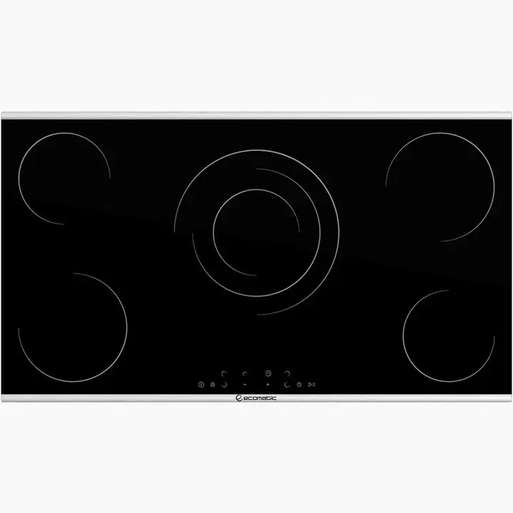Ecomatic Built-in Digital Hob Electric 90 Cm Vitro Ceramic - 5 Burners - Black Crystal - V9605TTZ