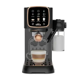 Arzum OKKA Solo M Semi-Automatic Espresso Machine OK0032-15 Bar Pressure, 6 Coffee Options, 4.3" Touch Display, Integrated Milk System