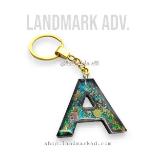 Resine Keychain Handmade Letter A