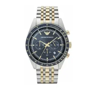 ساعة Emporio Armani Tazio AR6088 رجالي كرونوغراف ثنائي اللون, 46 مم