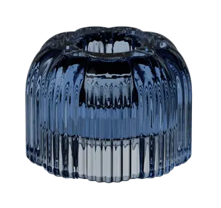 Villeroy & Boch Fleur Blue Glass Candleholder 6.3cm