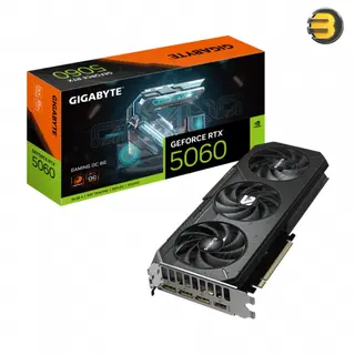 GIGABYTE GeForce RTX 5060 GAMING OC 8G Graphics Card | 8GB GDDR7, PCIe 5.0, WINDFORCE Cooling, HDMI 2.1, DisplayPort 2.1