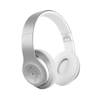 L150 Wireless Bluetooth Headset, Microphone, FM Radio, Memory Card Slot, Foldable Compatible with mobile and computer Silver color