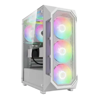 GAMDIAS AURA GC1 ELITE WH ARGB Mid-Tower Case With AURA GP650W Power Supply